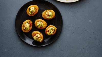 Hanukkah Deviled Eggs