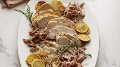 Herb Roasted Turkey Breast with Turkey Confit