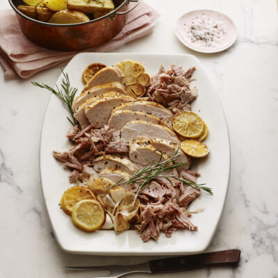 Herb Roasted Turkey Breast with Turkey Confit