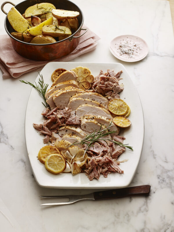 Herb Roasted Turkey Breast with Turkey Confit