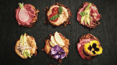 Latkes with toppings