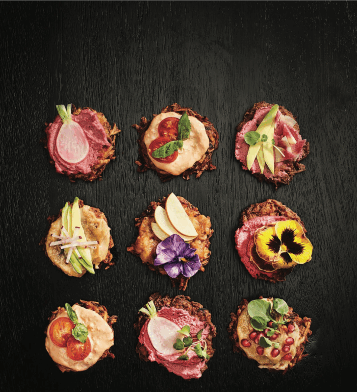 Latkes with toppings
