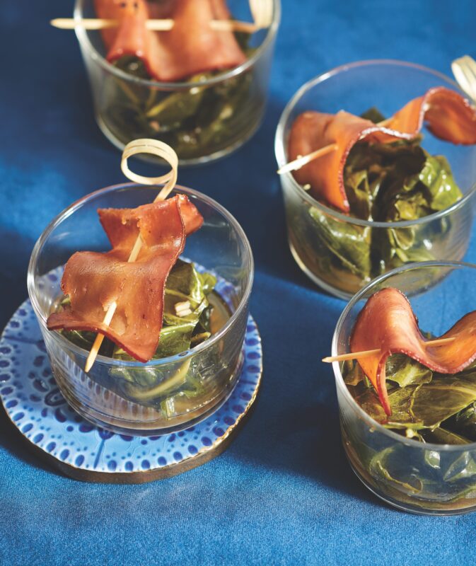 Braised Collard Greens with Turkey Bacon