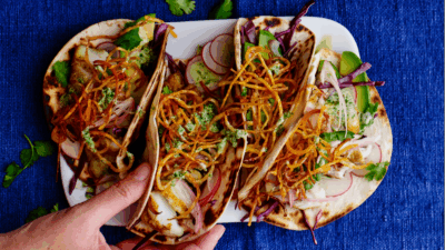 Shawarma fish tacos