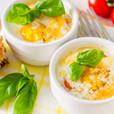 Baked Eggs With Artichoke and Parmesan
