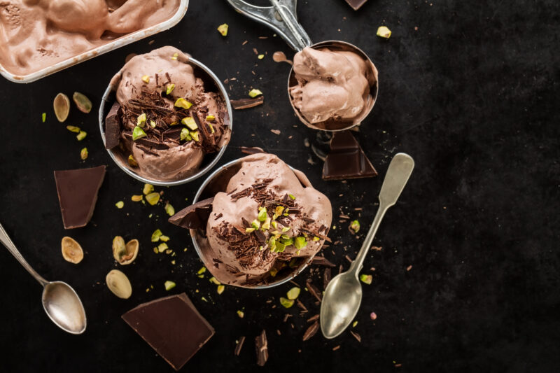 Chocolate gelato homemade