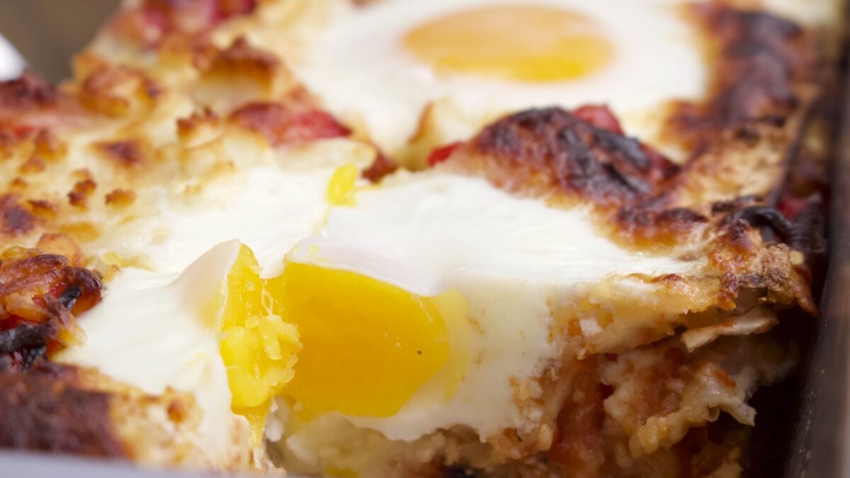 Shakshuka Matzo Lasagna