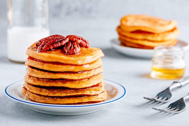 Sour Cream Buttermilk Pecan Pancakes