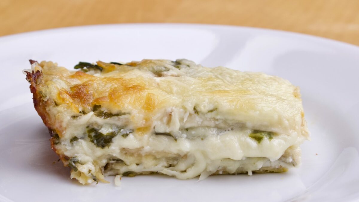 Spinach Cream Matzo Lasagna