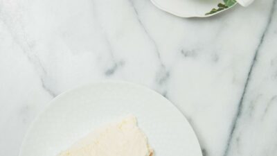 Slice of cheesecake with coffee