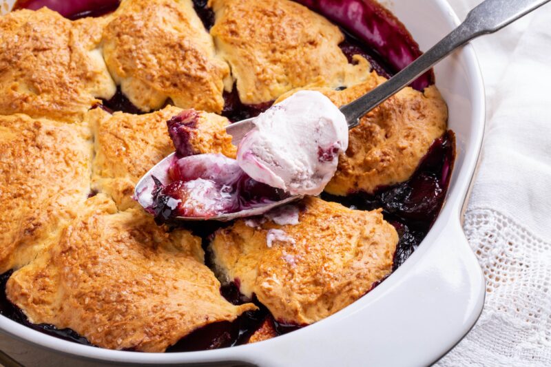 Peach and Blueberry Cobbler
