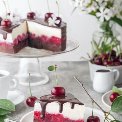 Lemon Cherry Chocolate Sorbet Cake