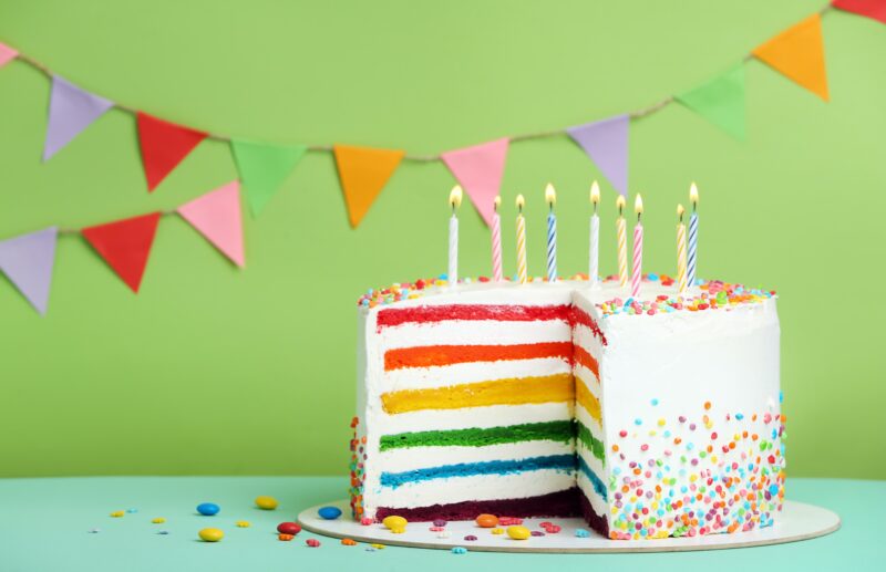 Rainbow Layer Cake for Birthdays