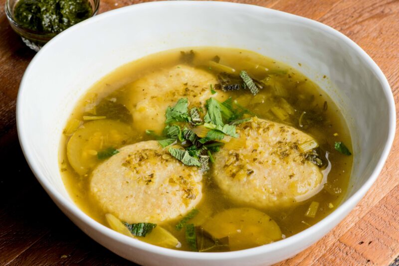 chicken soup with kubbeh lemony