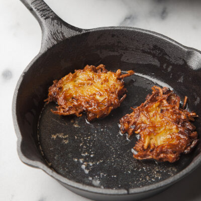 latkes in cast iron