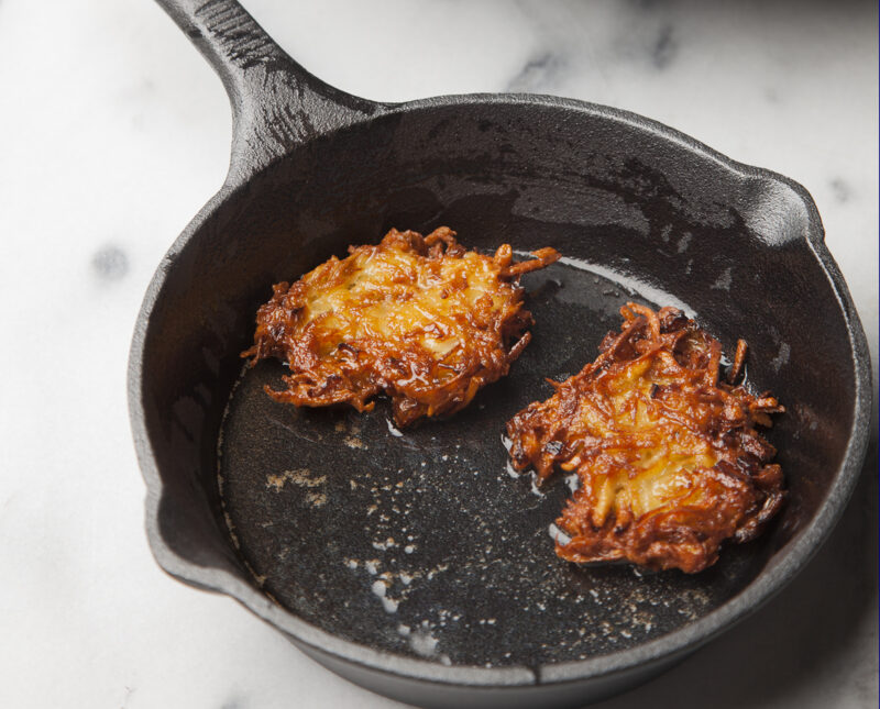 latkes in cast iron