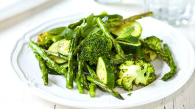 Roasted green veg