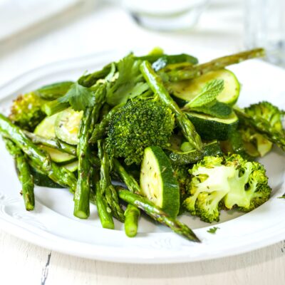 Roasted green veg