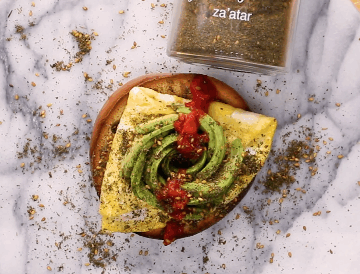 Avo toast bagel