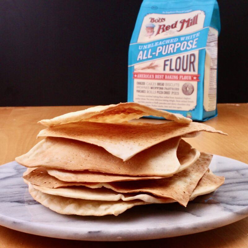 Homemade matzo with Bob's Red Mill's amazing quality flour