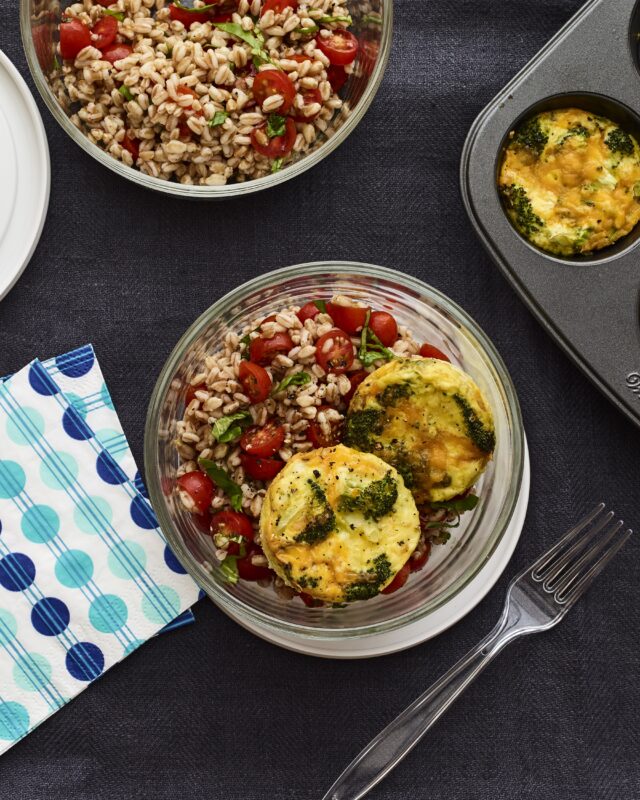 frittatas and farro salad
