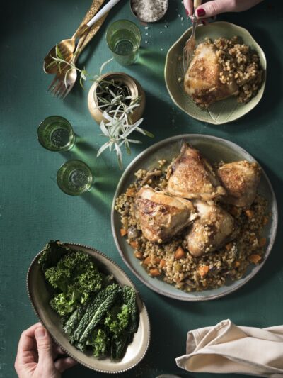 Mushroom Barley Chicken Dinner