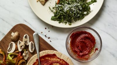DIY Personal Pizza with Kale Caesar