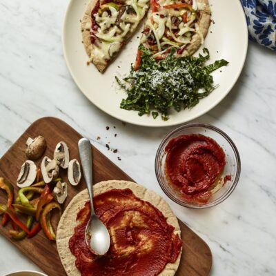 DIY Personal Pizza with Kale Caesar
