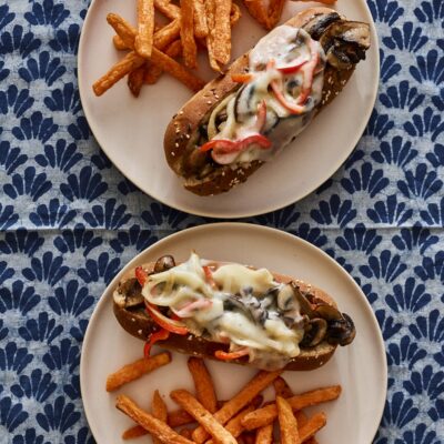 Portobellow Vegetarian Philly Cheesesteaks