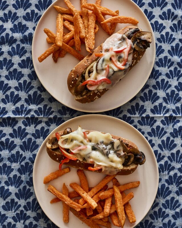 Portobellow Vegetarian Philly Cheesesteaks