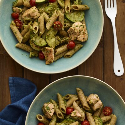 salmon pesto pasta
