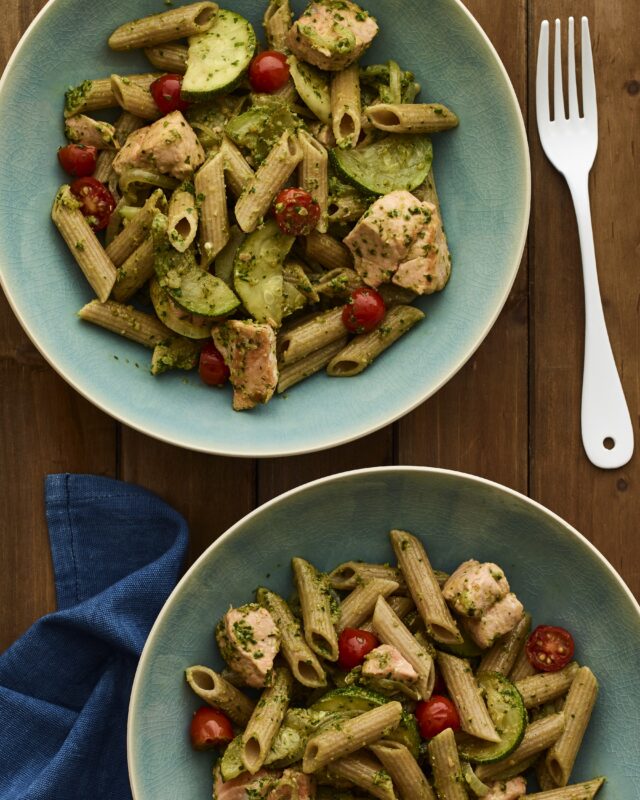 salmon pesto pasta