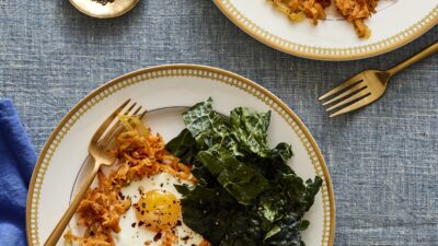 Sweet Potato Latke Rosti with Kale and Eggs