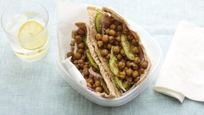 zaatar roast chickpea sandwich in pita