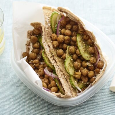 zaatar roast chickpea sandwich in pita