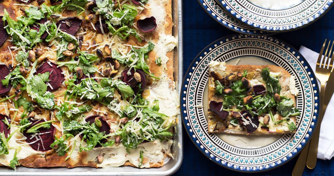 beet and goat cheese pizza