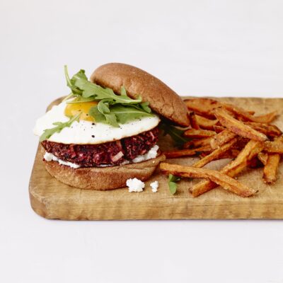 beet and egg veggie burgers