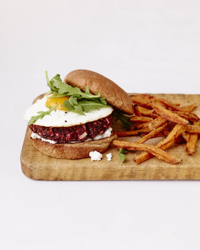 beet and egg veggie burgers