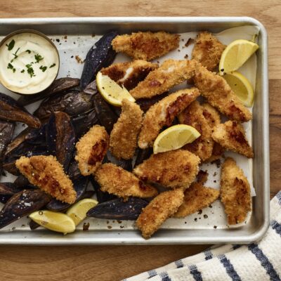 sheet pan fish and chips fish sticks