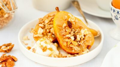 healthy roasted pears