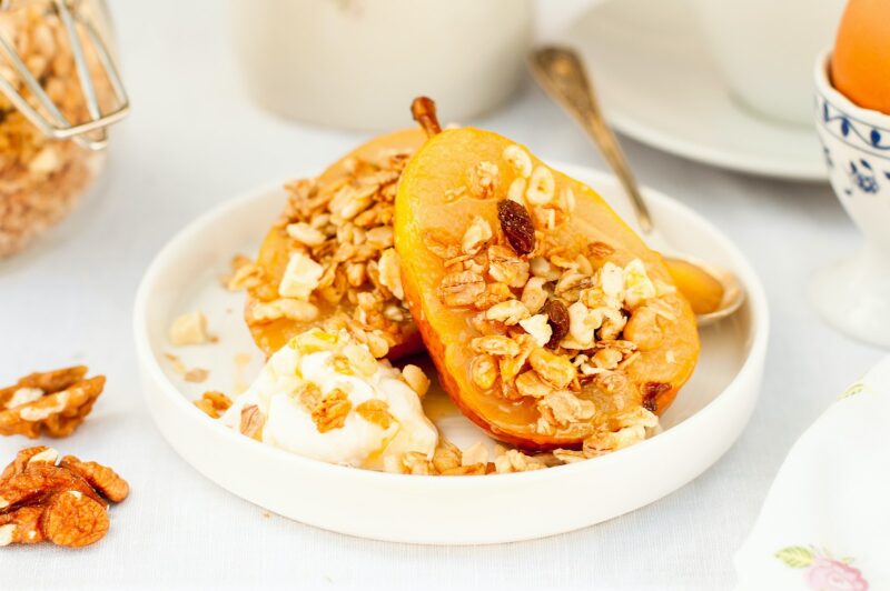 healthy roasted pears