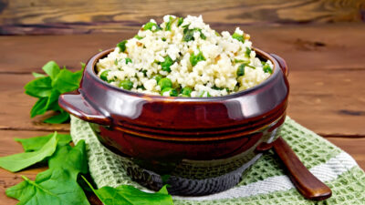 Israeli Couscous with Spinach