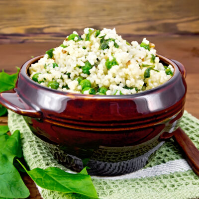 Israeli Couscous with Spinach