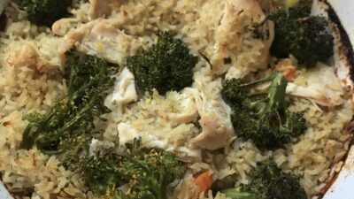 leftover chicken soup and rice casserole