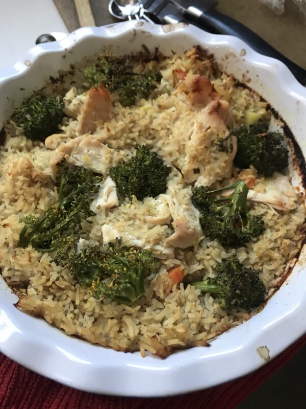 leftover chicken soup and rice casserole