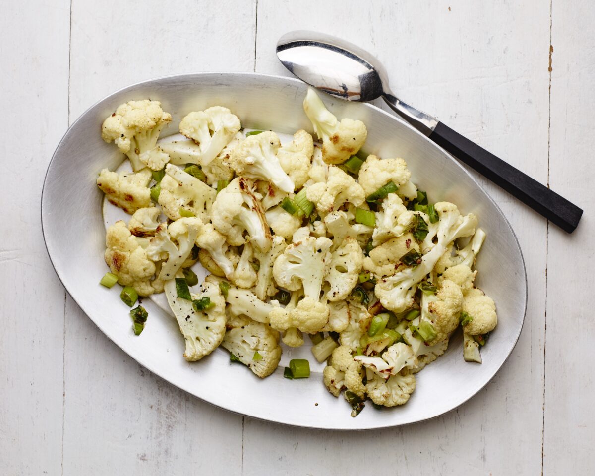 Scallion Mint Roasted Cauliflower