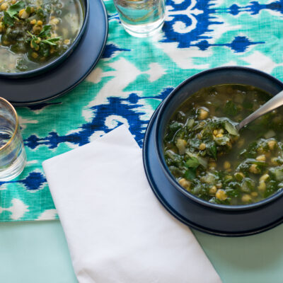 slow cooker beans and greens soup