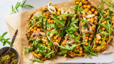 Socca with Chickpeas dinner