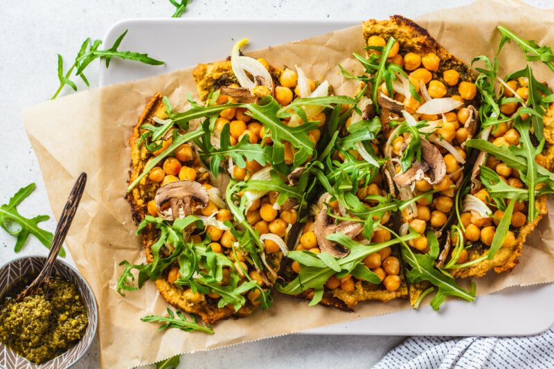 Socca with Chickpeas dinner
