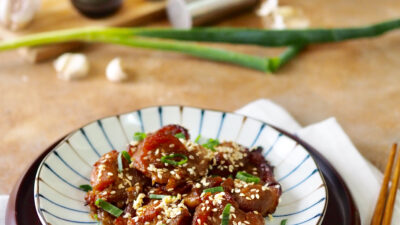 Soy Chicken Thighs with Zucchini and Rice